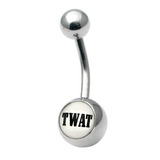 Steel Logo Belly Bars - Words Tw*t