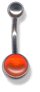 Belly Bar - Steel with UV Cabouchon 10 / red