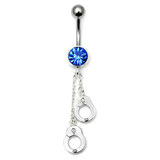 Belly Bar - Handcuffs (TUPD104) 1.6mm, 10mm, Sapphire