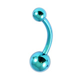 Titanium Curved Bar 1.6mm with 6-4 balls 10 / Turquoise