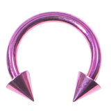 Titanium Coned Circular Barbells (CBB) (Horseshoes) 1.6mm x 12mm, Purple