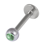 Titanium Jewelled Labrets 1.2mm 3mm Ball (Mirror Polish) - SKU 5137