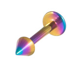 Titanium Coned Labrets 1.2mm 1.2mm, 8mm, Rainbow