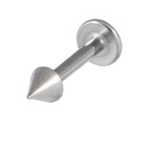 Titanium Coned Labrets 1.2mm 1.2mm, 10mm, Mirror Polish
