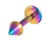Titanium Coned Labrets 1.6mm 1.6mm, 10mm, Rainbow