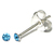 Silver Crystal Studs ST1 - ST2 - ST3 - ST8 - ST9 ST2, 2mm, 1 Pair Light Blue - alternative image