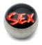 Steel Logo Balls - Words Sex (Red on Black)
