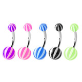 Acrylic Beach Belly Bars 1.6mm, 8mm, Pack of all 5 shown