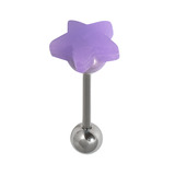 Steel Barbell with Silicone Cover - Star 1.6mm, 14mm, 6mm, Purple