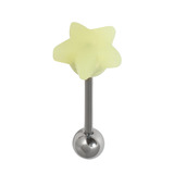 Steel Barbell with Silicone Cover - Star 1.6mm, 14mm, 6mm, Yellow