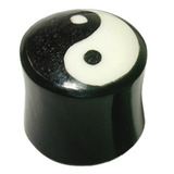 Organic Horn Plug with Yin Yang design - SKU 5764