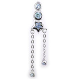 Belly Bar - Reverse Star and Moon Jewelled Dangly (XA67) - SKU 5848