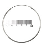 Sterling Silver Hoops - Earrings H1-H20 H1:- Piercing Gauge 0.6mm. Perceived Gauge 1.6mm. Internal Diameter 38mm. (1 PAIR)