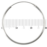 Sterling Silver Hoops - Earrings H1-H20 H2:- Piercing Gauge 0.6mm. Perceived Gauge 2mm. Internal Diameter 26mm. (1 PAIR)