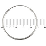 Sterling Silver Hoops - Earrings H1-H20 H3:- Piercing Gauge 0.6mm. Perceived Gauge 1.6mm. Internal Diameter 22mm. (1 PAIR)