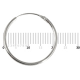 Sterling Silver Hoops - Earrings H1-H20 H4:- Piercing Gauge 0.6mm. Perceived Gauge 1.6mm. Internal Diameter 19.5mm. (1 PAIR)