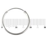 Sterling Silver Hoops - Earrings H1-H20 H4a:- Piercing Gauge 0.6mm. Perceived Gauge 1.6mm. Internal Diameter 17.5mm. (1 PAIR)