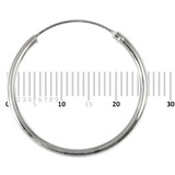 Sterling Silver Hoops - Earrings H1-H20 H10:- Piercing Gauge 0.6mm. Perceived Gauge 2.0mm. Internal Diameter 22mm. (1 PAIR)