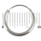Sterling Silver Hoops - Earrings H1-H20 H14:- Piercing Gauge 0.7mm. Perceived Gauge 2.0mm. Internal Diameter 10mm. (1 PAIR)