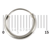 Sterling Silver Hoops - Earrings H1-H20 H15:- Piercing Gauge 0.6mm. Perceived Gauge 2.0mm. Internal Diameter 8.5mm. (1 PAIR)
