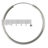Sterling Silver Hoops - Earrings H1-H20 H17:- Piercing Gauge 0.6mm. Perceived Gauge 3.0mm. Internal Diameter 39mm. (1 PAIR)