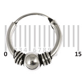 Sterling Silver Hoops - Earrings H25-H30 H27:- Piercing Gauge 0.6mm. Perceived Gauge 1.6mm. Internal Diameter 9mm. (1 PAIR)