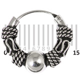 Sterling Silver Hoops - Earrings H33-H43 H39:- Piercing Gauge 0.6mm. Perceived Gauge 2.0mm. Internal Diameter 9mm. (1 PAIR)