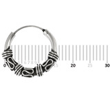 Sterling Silver Hoops - Earrings H58-H72 H62:- Piercing Gauge 0.6mm. Perceived Gauge 2.0mm. Internal Diameter 12.5mm. (1 PAIR)