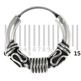 Sterling Silver Hoops - Earrings H58-H72 H69:- Piercing Gauge 0.6mm. Perceived Gauge 2.0mm. Internal Diameter 10mm. (1 PAIR)