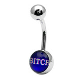 Steel Logo Belly Bars - Words B*tch