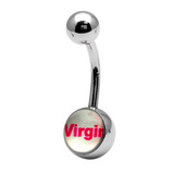 Steel Logo Belly Bars - Words Virgin
