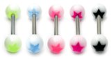 Acrylic 5 Star Barbell 1.6x16mm / 6 / Pack of all 5 shown