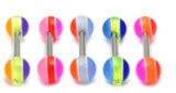 Acrylic Layer Barbell (MB) 1.6x16mm / 6 / Pack of all 5 shown