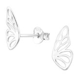 Sterling Silver Butterfly Wings Ear Stud Earrings - SKU 63143