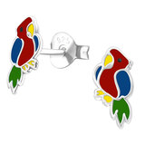 Sterling Silver Parrot Ear Stud Earrings - SKU 63842