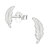 Sterling Silver Floating Feather Ear Stud Earrings ES62 - SKU 63981