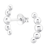 Sterling Silver 5 Ball Crescent Ear Stud Earrings - SKU 64056