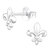 Sterling Silver Fleur De Lis Ear Stud Earrings ES138 - SKU 64262