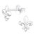 Sterling Silver Fleur De Lis Ear Stud Earrings - SKU 64262