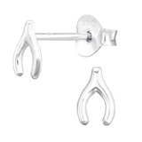 Sterling Silver Wishbone Ear Stud Earrings - SKU 64279