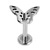 Titanium Internally Threaded Labrets 1.2mm - Titanium Fluttering Butterfly - SKU 65001