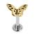 Titanium Internally Threaded Labrets 1.2mm - Titanium Fluttering Butterfly - SKU 65005