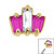 Steel Claw Set CZ 3 Jewelled Baguette Fan for Internal Thread shafts in 1.2mm - SKU 66628