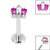 Titanium Internally Threaded Labrets 1.2mm - Steel Claw Set CZ 3 Jewelled Baguette Fan - SKU 66635