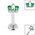 Titanium Internally Threaded Labrets 1.2mm - Steel Claw Set CZ 3 Jewelled Baguette Fan - SKU 66638