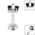 Titanium Internally Threaded Labrets 1.2mm - Steel Claw Set CZ 3 Jewelled Baguette Fan - SKU 66656