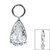 Titanium Charm - Claw Set Jewelled Pear Drop - SKU 66694