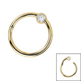 Steel Hinged Segment Ring with a Jewelled Ball (Clicker) - SKU 66744