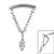 Titanium Jewelled Marquise Chain Loop for Internal Thread shafts in 1.2mm - SKU 66878