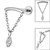 Titanium Internally Threaded Labrets 1.2mm - Titanium Jewelled Marquise Chain Loop - SKU 66879
